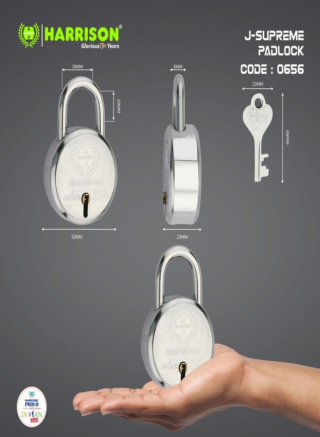 Harrison Padlocks Buy 2 Get 1 Free/ 2 Round Padlock 50mm 0656 with 1 Round Padlock 50mm 0656/padlock, Padlocks, Locks for Home, Locks for Main Door H0091 - Image 3